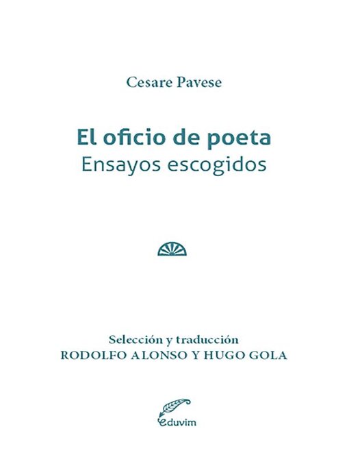 Title details for El oficio de poeta by Cesare Pavese - Available